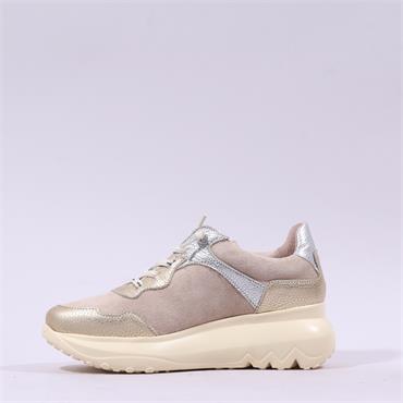 Wonders Ultrafly Bungee Wedge Trainer - Gold Silver